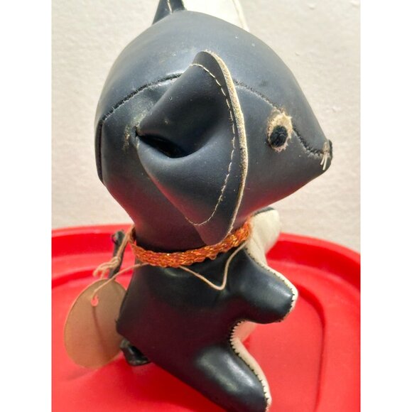 Dakin Leather Mouse Big Ears Hand-Stitched Details Collar Sawdust filling Vtg - Picture 4 of 10